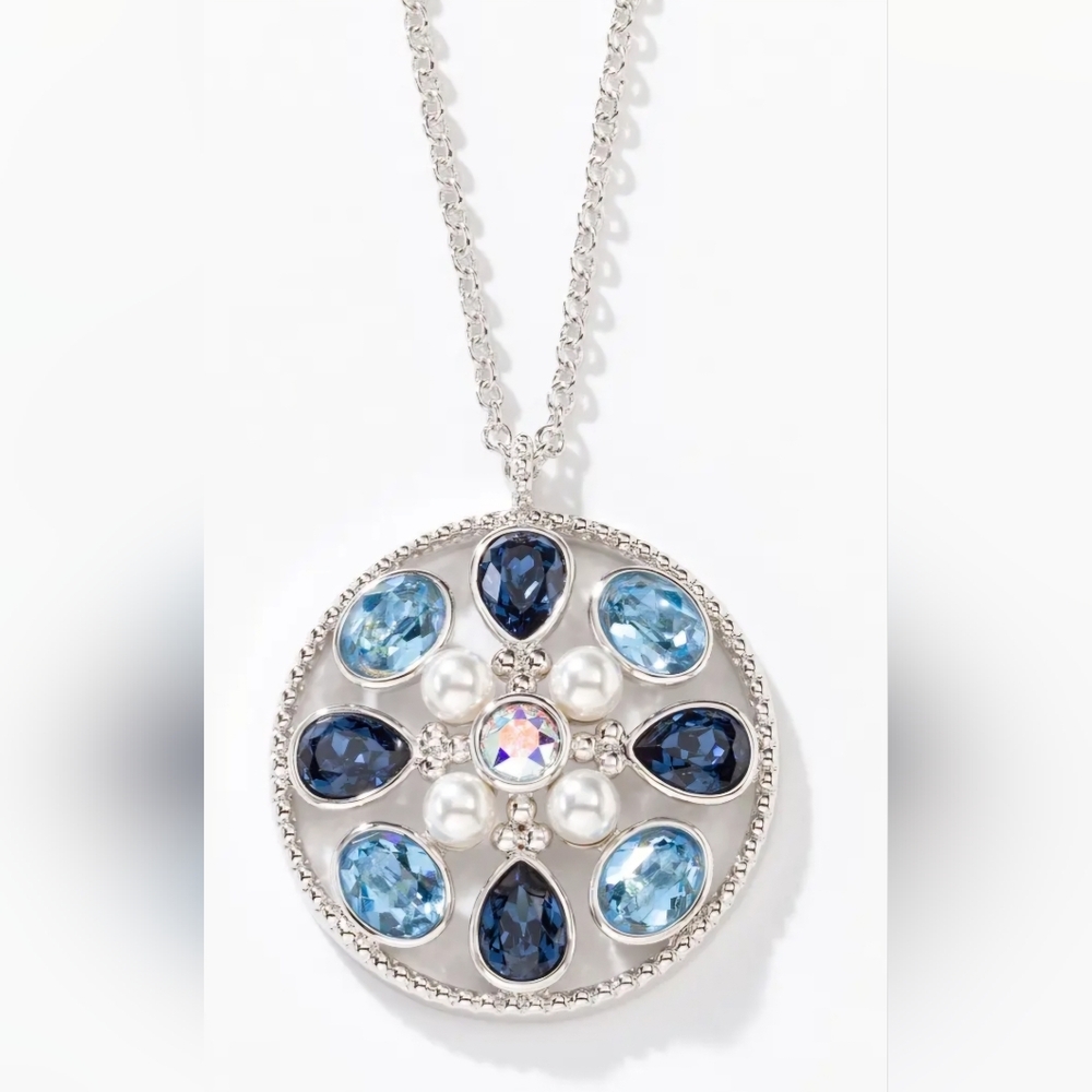 Touchstone Crystal Swarovski Garden Magic Pendant Necklace, Blue - Picture 4 of 9